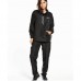 Women Windbreaker Woven Black Tracksuit